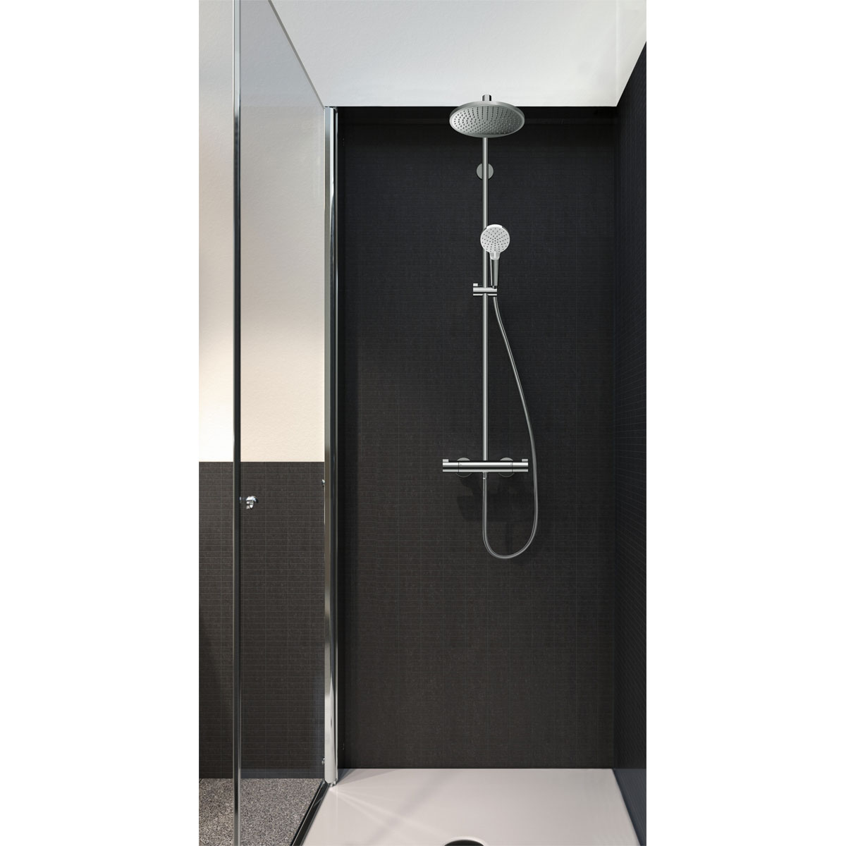Hansgrohe  Duschsystem 240 Crometta S 1 Strahlart mit Thermostat Chrom Bild 2