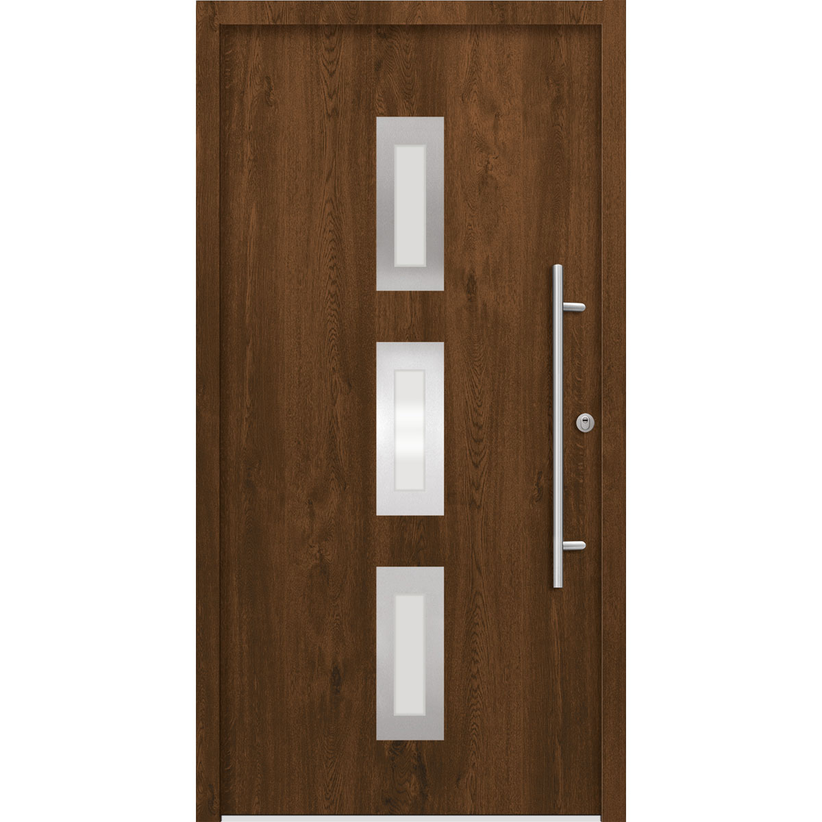 SplenDoor  Premium-Haustür Passivedoor Aalborg energiesparend nussbaum 100 x 200 cm rechts Bild 1