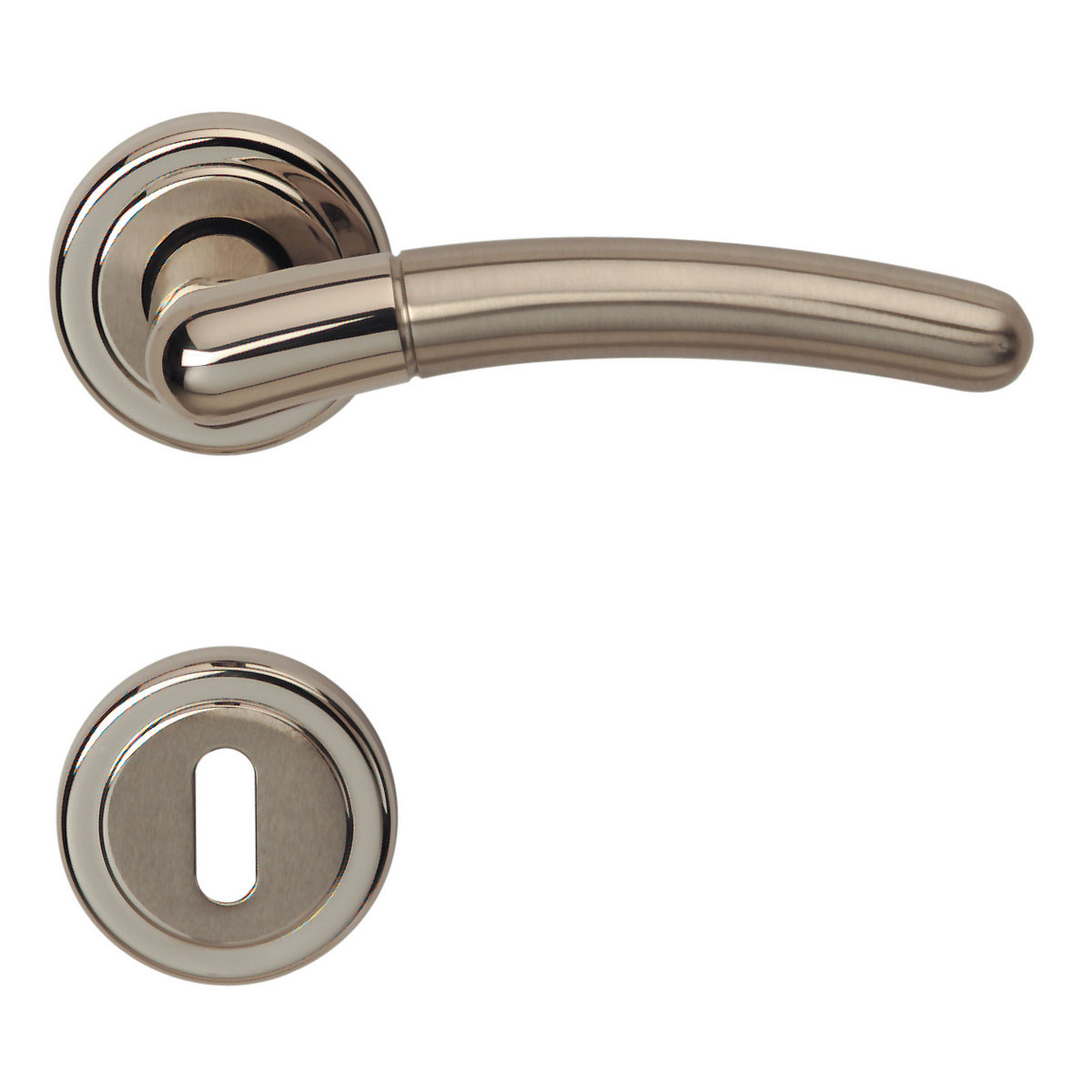 Alpertec Rosettengarnitur Betty-R Messing edelstahlfärbig poliert/satiniert BB