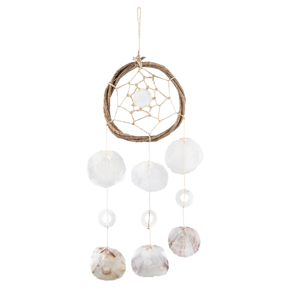 Muschel-Traumfänger 20 x 57 cm braun-weiß
