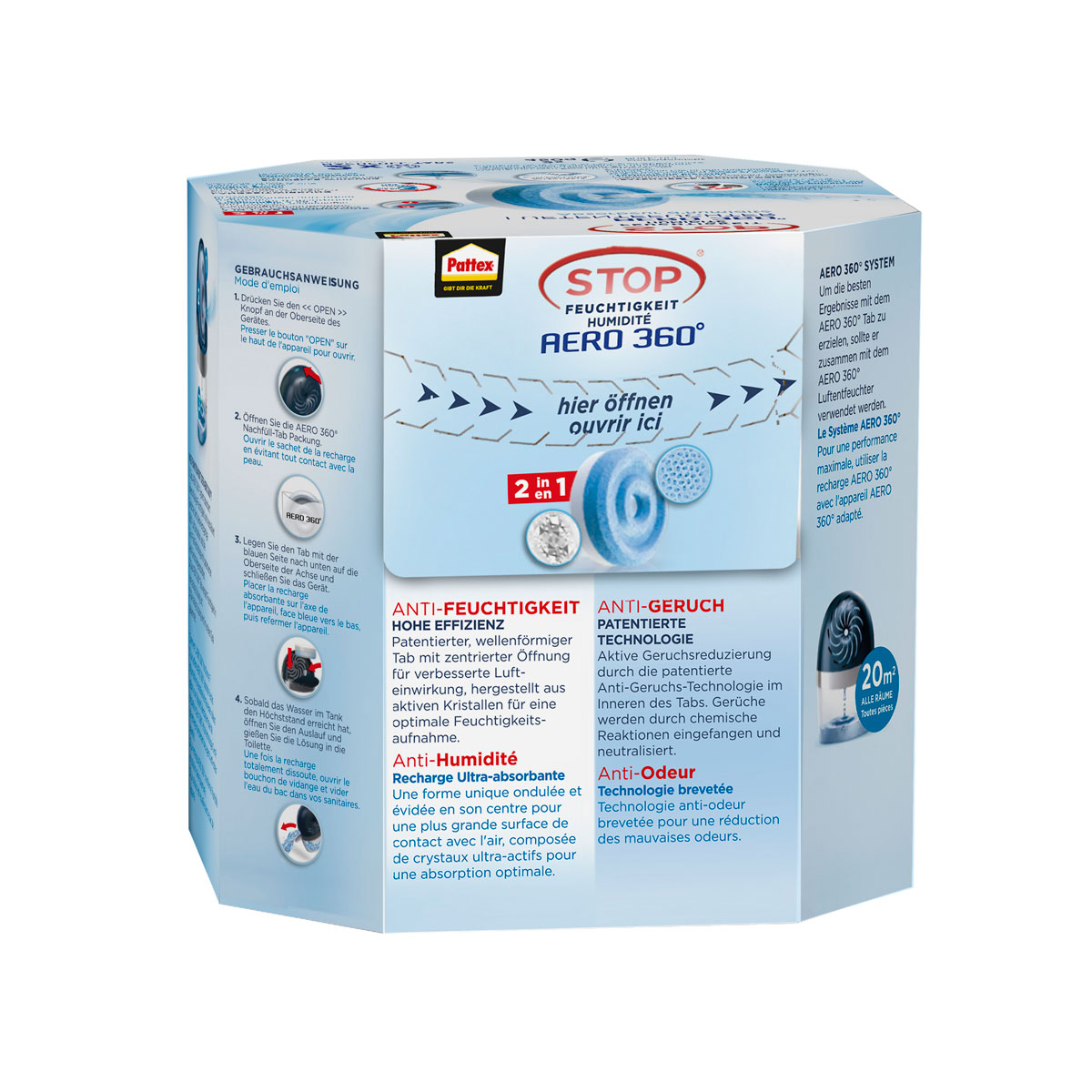 Pattex Luftentfeuchter Tabs AERO 360 Neutral Tabs 2 x 450 g Bild 3
