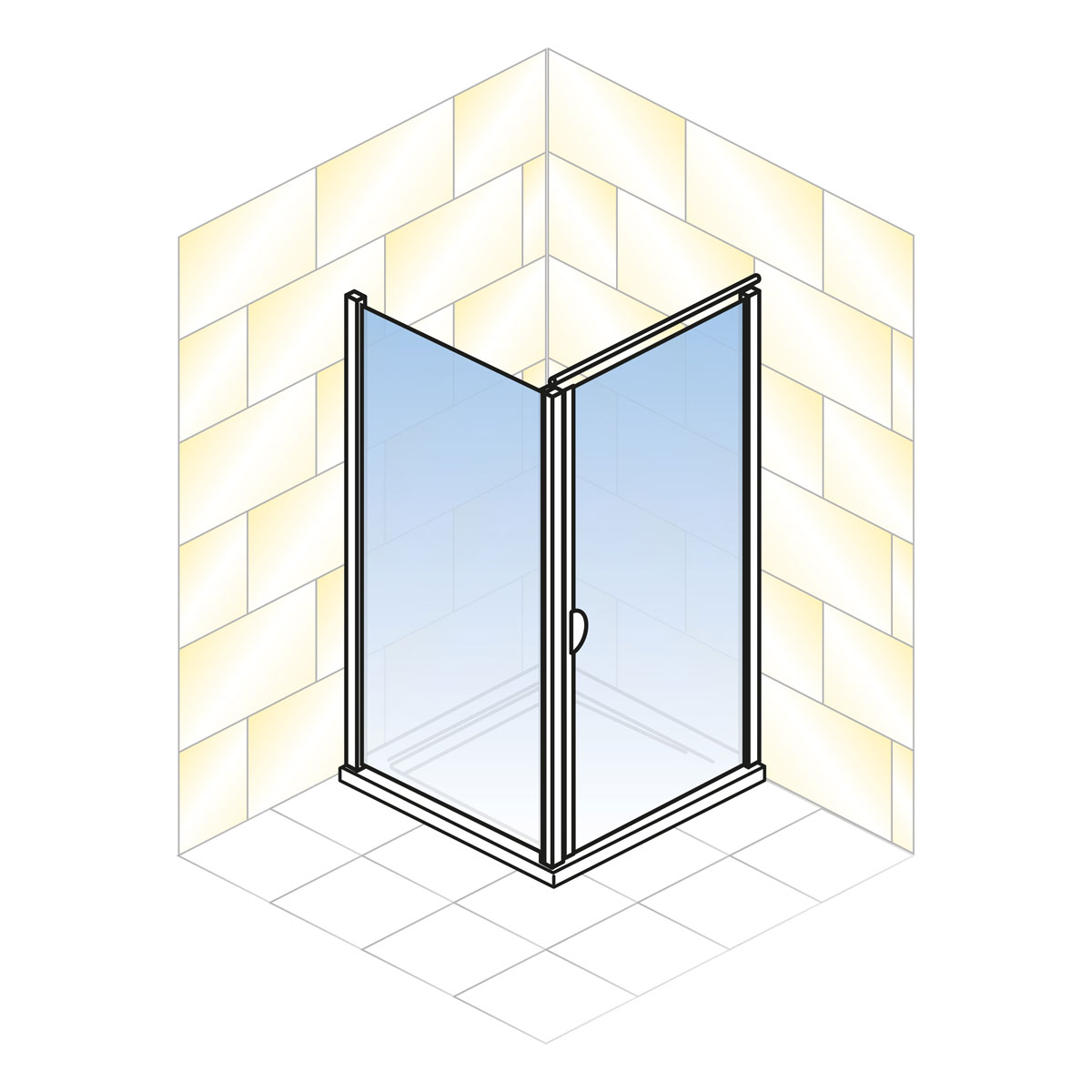 Schulte ExpressPlus Sunny Drehtür inkl Seitenwand Bild 3