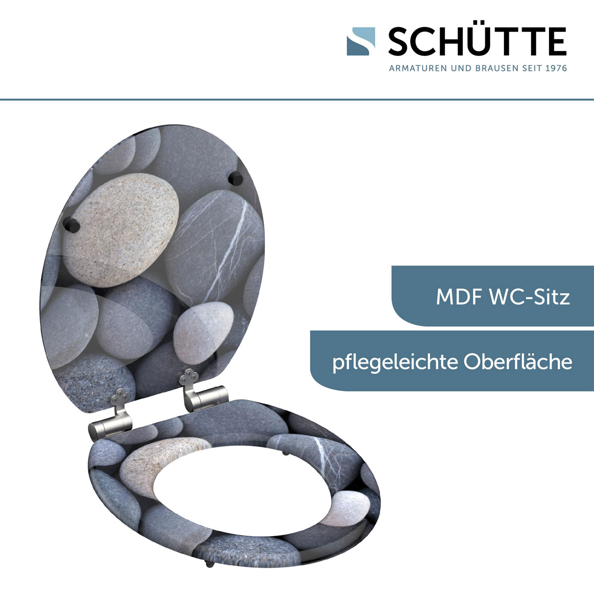 Schütte MDF WC-Sitz GREY STONES mit Absenkautomatik Bild 4