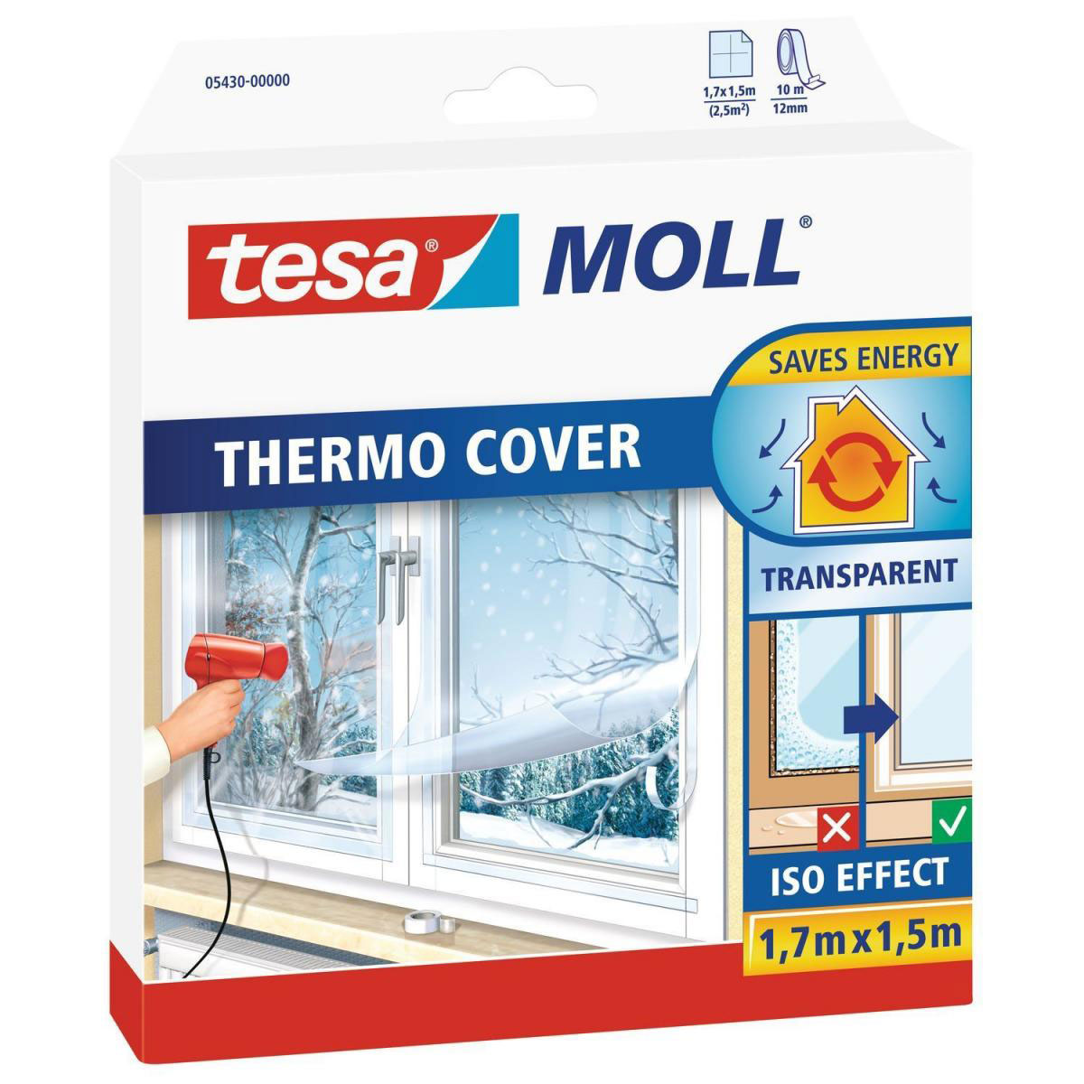 Tesa Fenster-Isolierfolie Moll 1,5 x 1,7 m transparent Bild 2