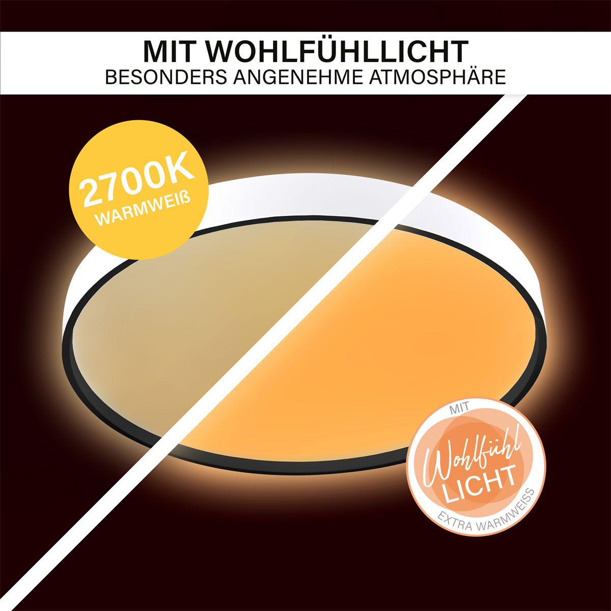 Decken-Wandleuchte SHINING JUPITER BLACK 1800K 24W Bild 7