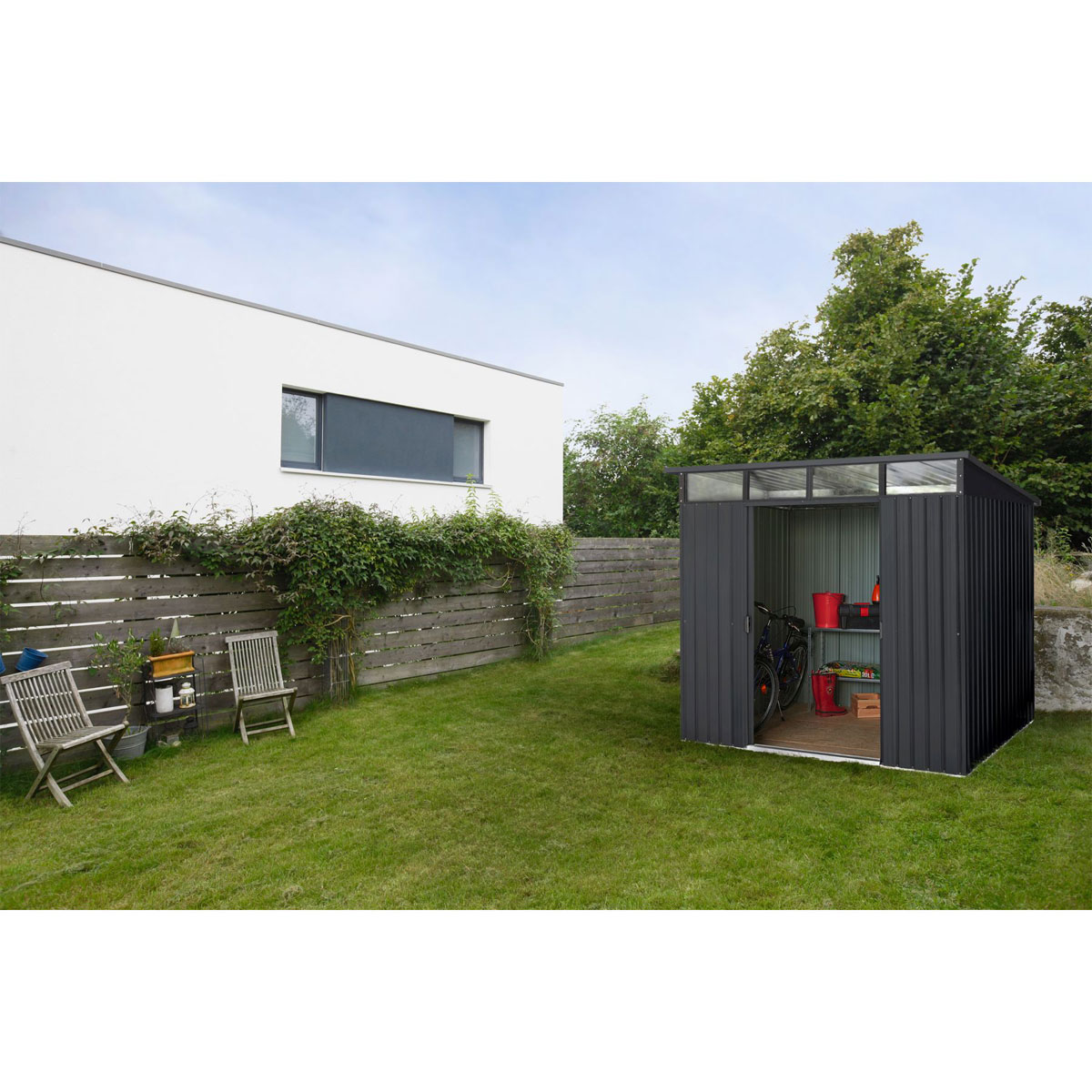 Pergart Gerätehaus Lübeck 6m² anthrazit matt Bild 5