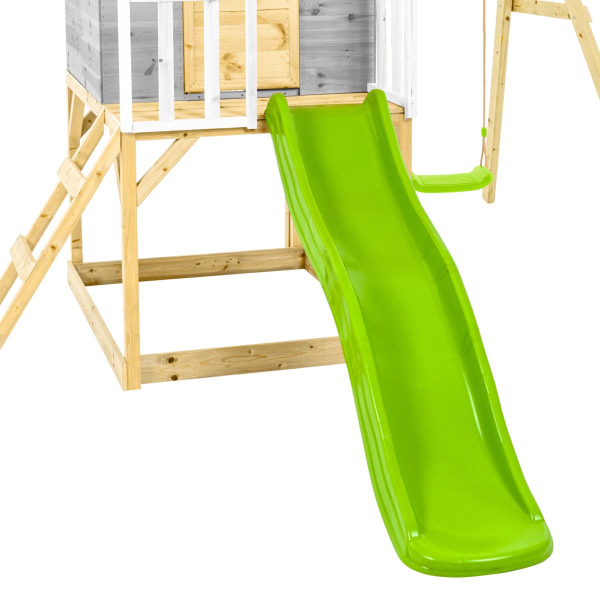 Zwerkules Spielhaus Valli 2 inkl. Rutsche & Schaukel 352x280x244 cm Bild 4