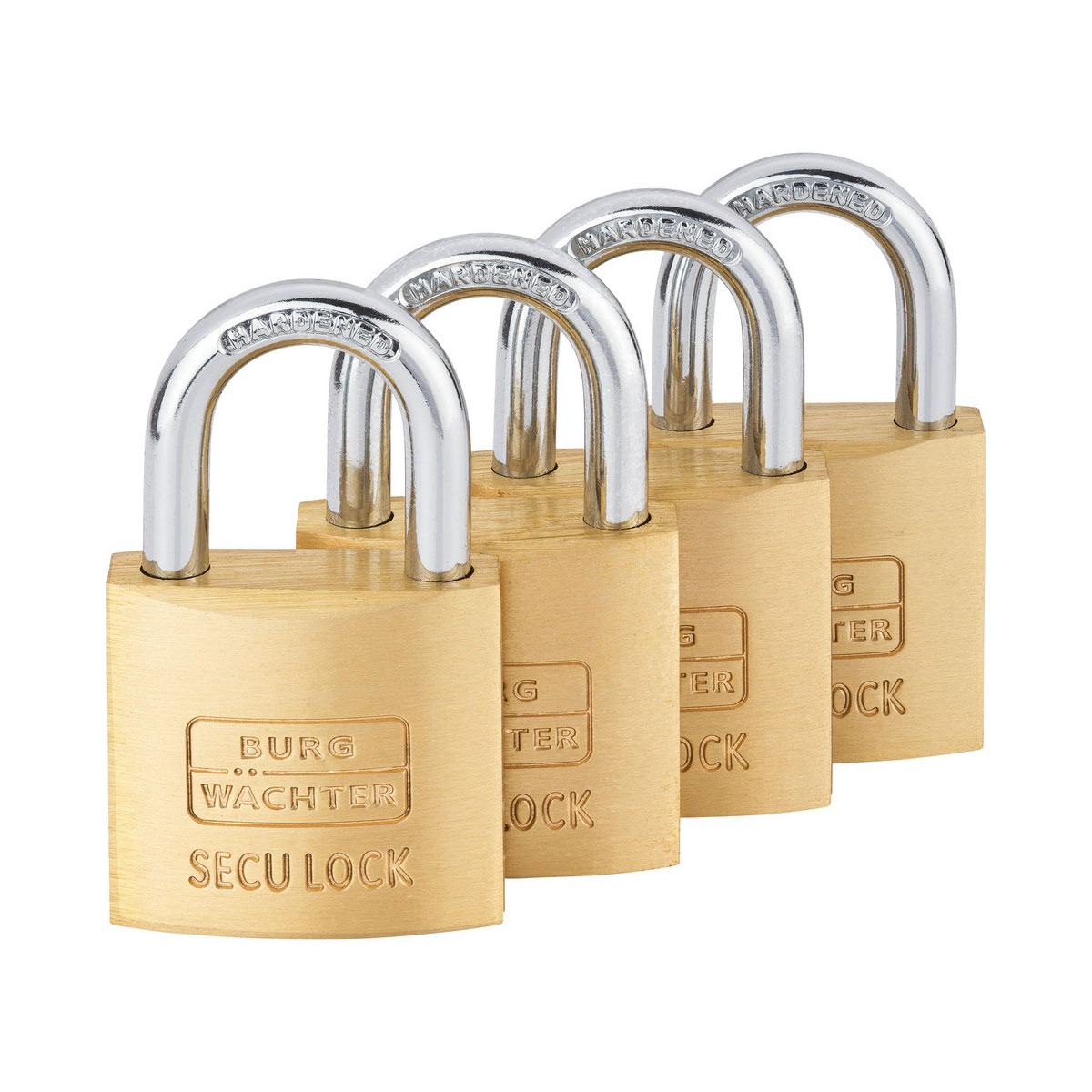 Burg Wächter Vorhängeschloss-Set Quadro 405 30 GL 28,9 x 48,9 x 11,8 mm Messing Bild 1
