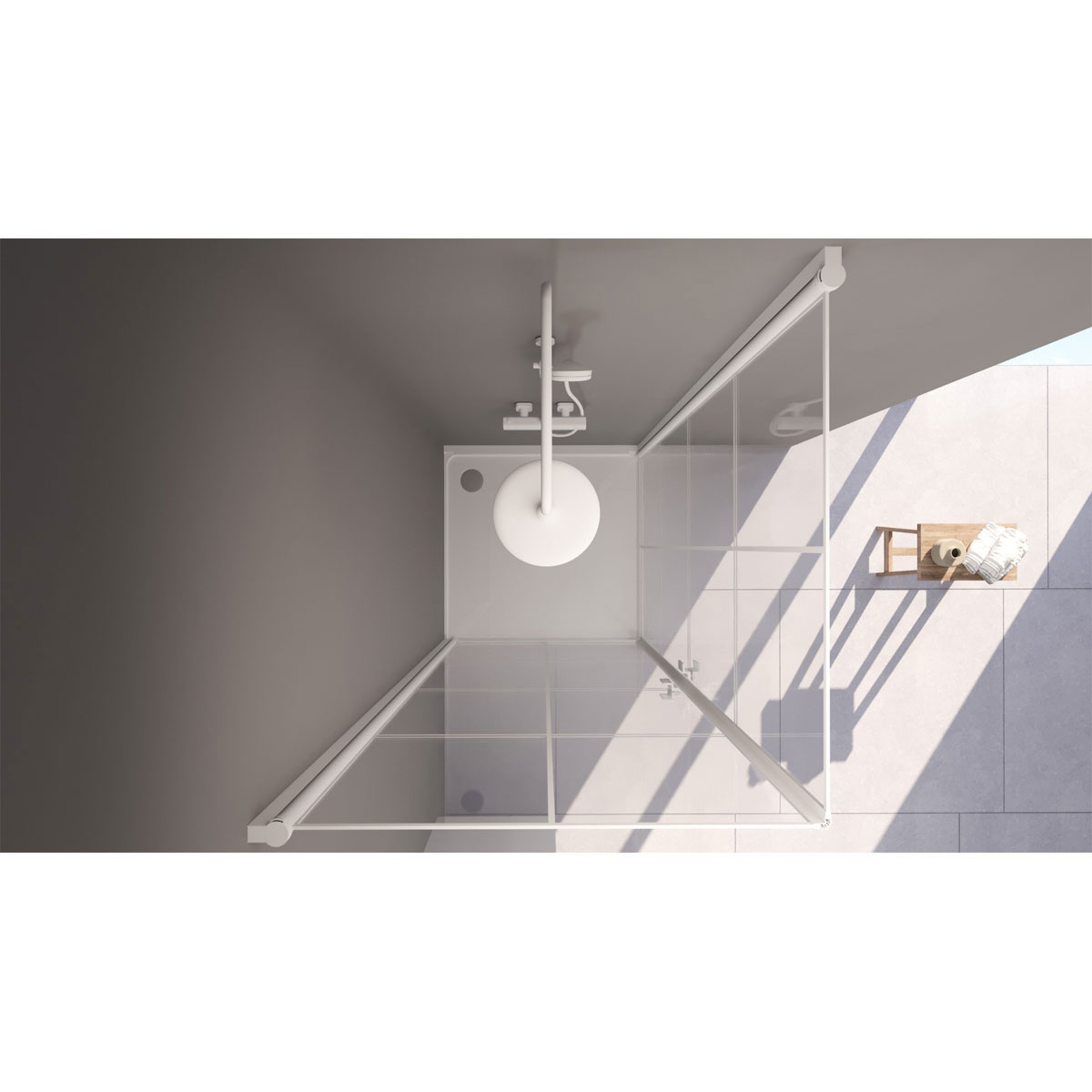 Aurlane Glasdusche White Galaxy eckig 90 x 200 x 90 cm Bild 7