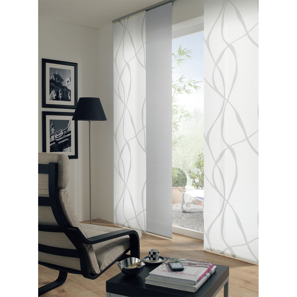 Gardinia Flächenvorhang Curling 245 x 60 cm weiß/ grau Bild 3