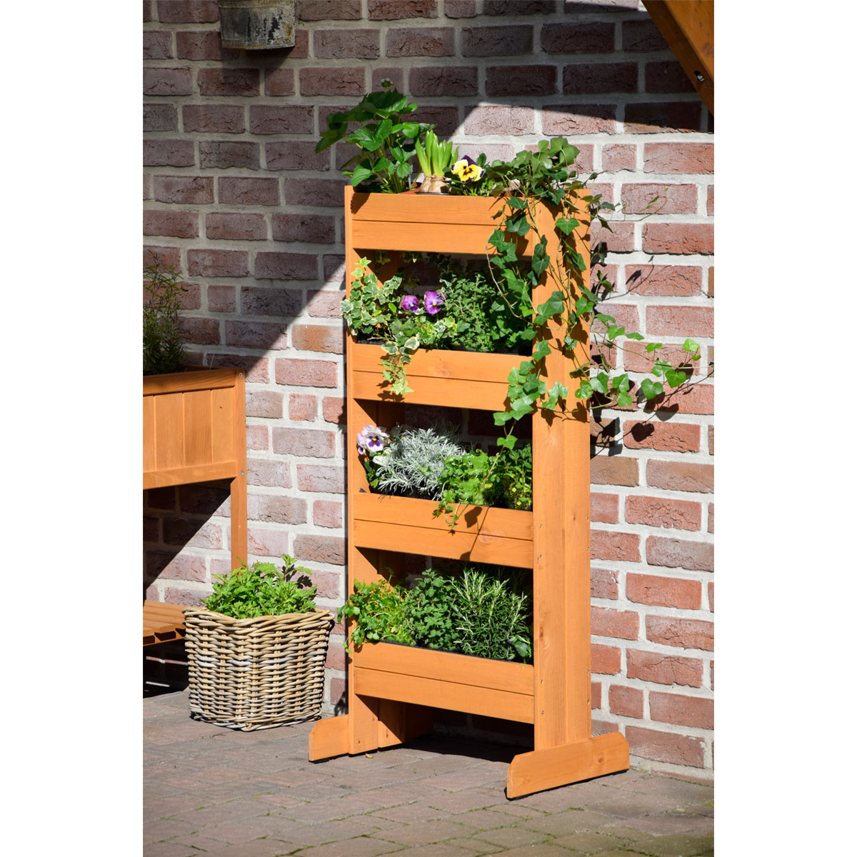 dobar Hochbeet 55 x 125 x 40 cm braun Bild 4