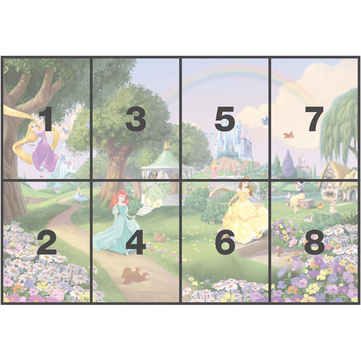Komar  Papier Fototapete Disney Princess Rainbow 368x254 cm Bild 3