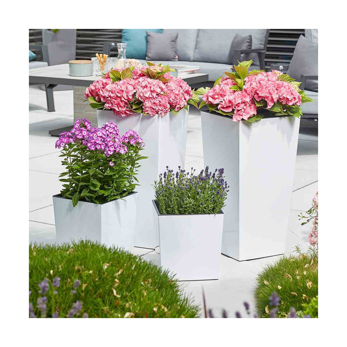 Siena Garden Pflanzgefäß Lyon 30 x 30 x 57 cm weiß Bild 4