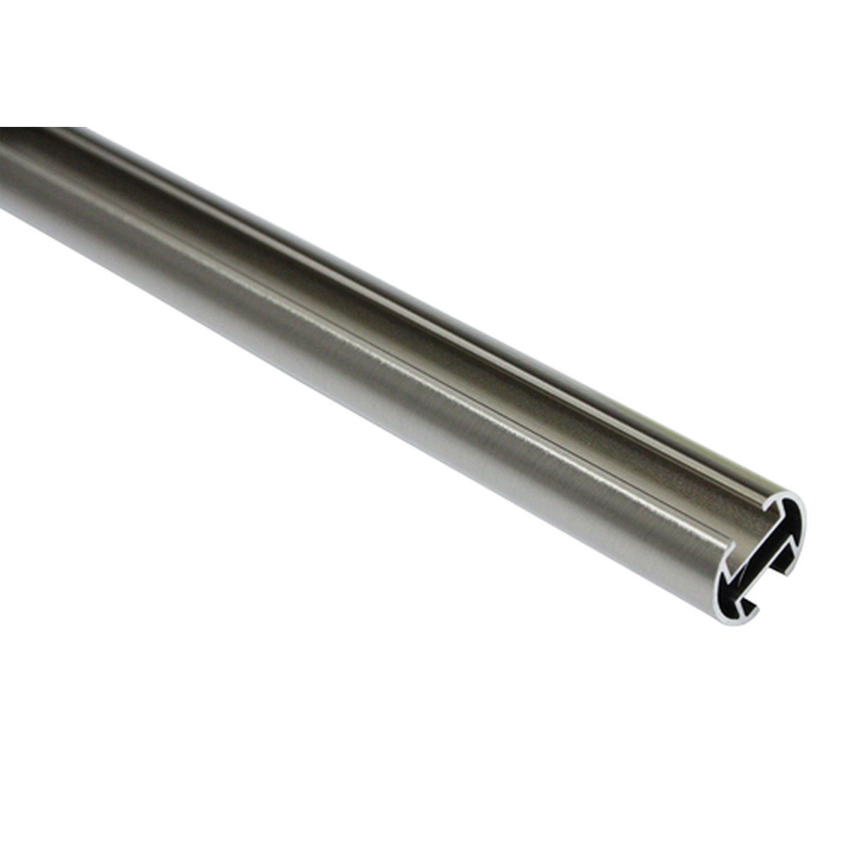 Gardinia Gardinenstange Chicago 200 cm mit Innenlauf II Durchmesser 20 mm Edelstahl-optik