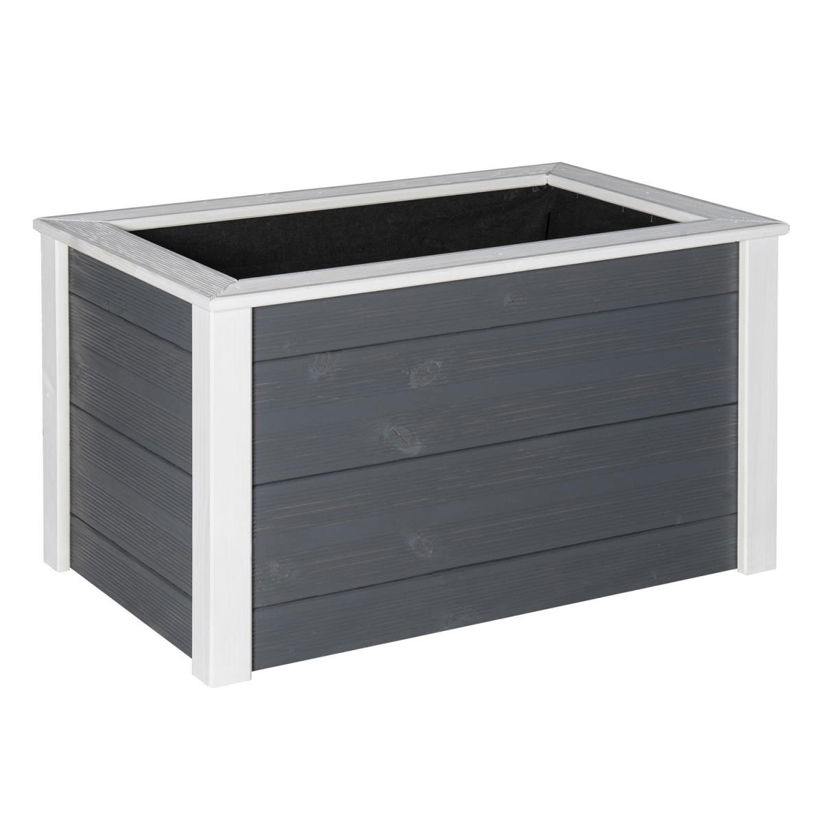 Hochbeet Douglasie 106 x 65 x 60 cm cremeweiß/grau Bild 1