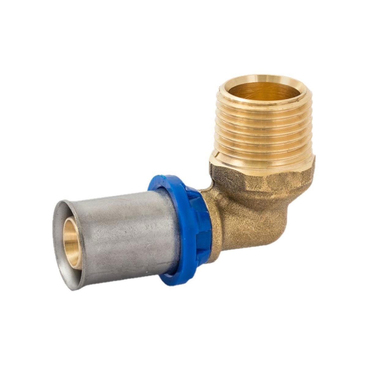 Kirchhoff Übergangswinkel 90 Pressfitting für Mehrschicht-Verbundrohr 20 mm x 3/4AG