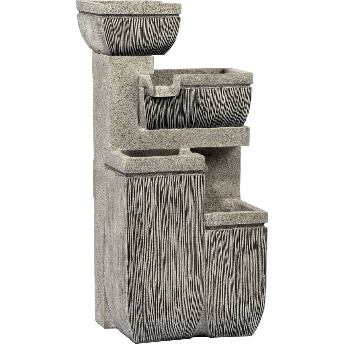 dobar XL Design-Gartenbrunnen mit LEDs 32,3 x 80,3 x 38,7 cm grau Bild 2