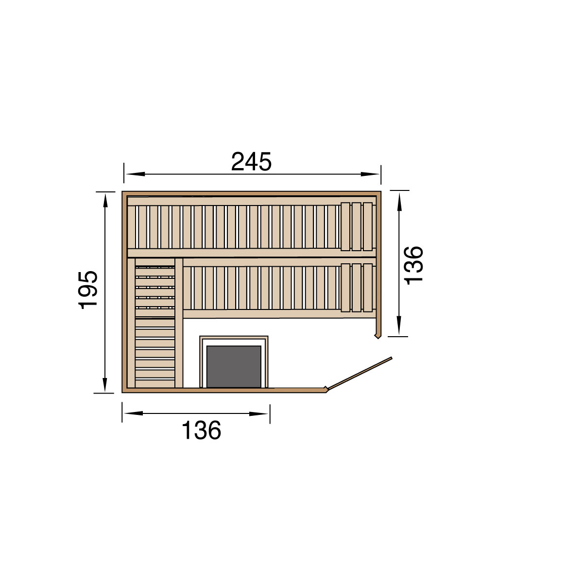 Weka  Premium Massivholz-Elementsauna Kemi Größe 2 Sparset 7,5 kW Bio S Bild 3