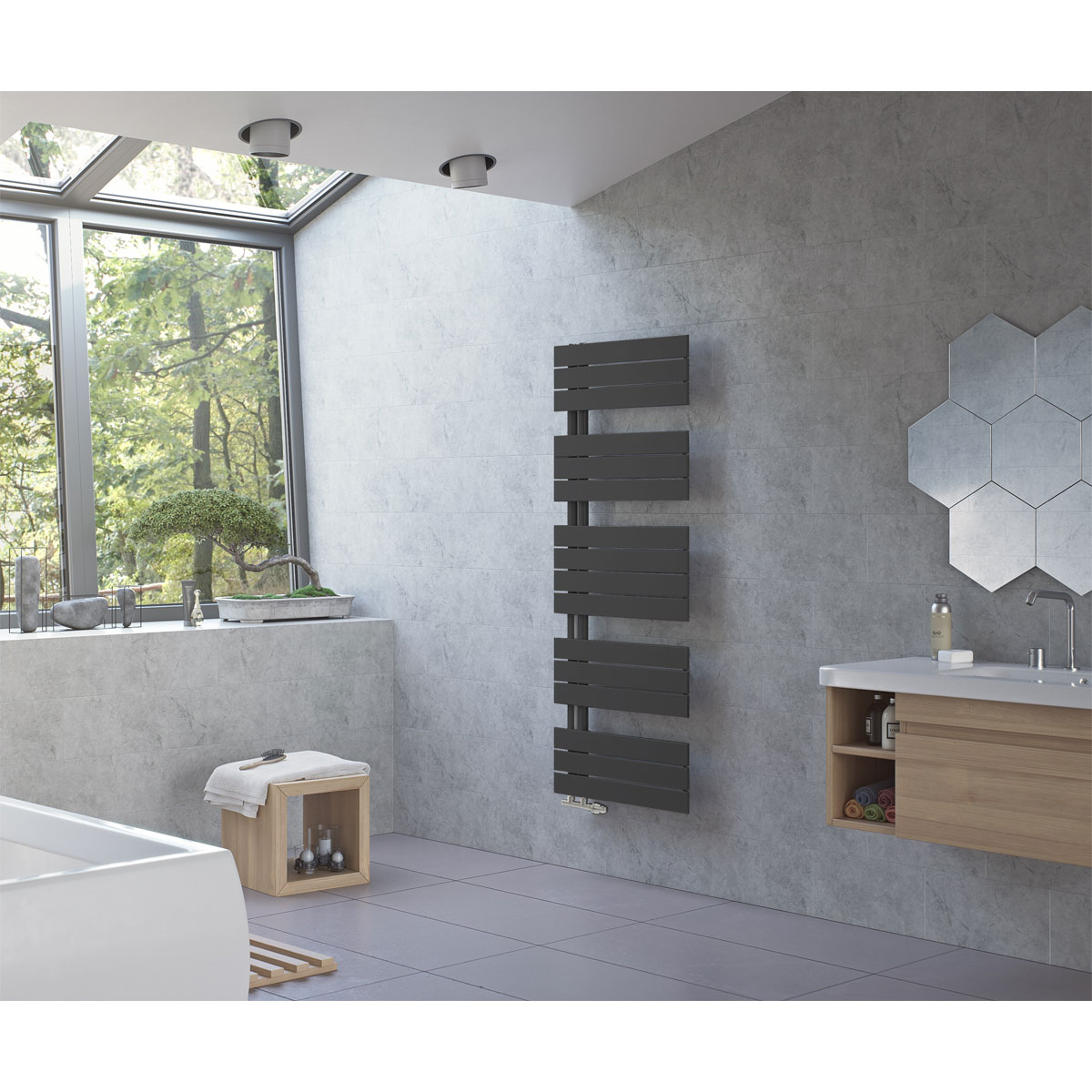 Ximax  Badheizkörper P2-Open 1195 x 600 mm 742 Watt 50 mm Anschluss Anthrazit