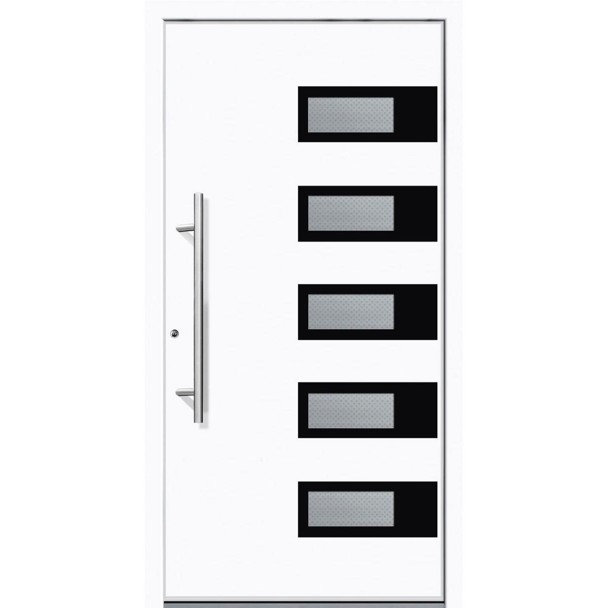 Aluminium Sicherheits-Haustür Siena Superior 60 mm weiß 100 x 210 cm Anschlag links inkl Griffset