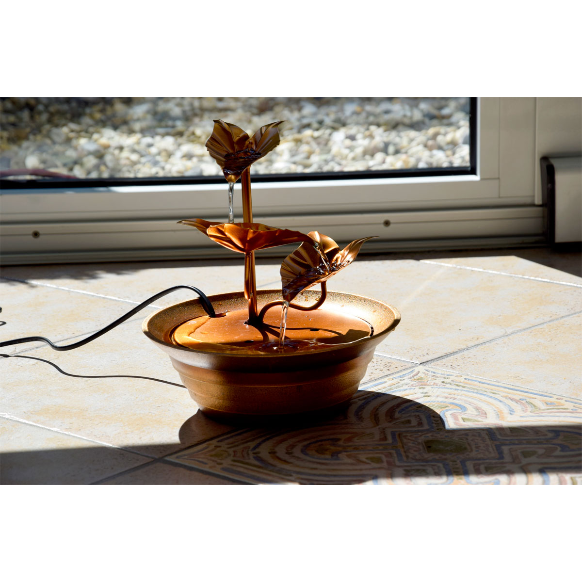 dobar Design-Zimmerbrunnen 22,5 x 23,5 x22,5 cm braun Bild 3