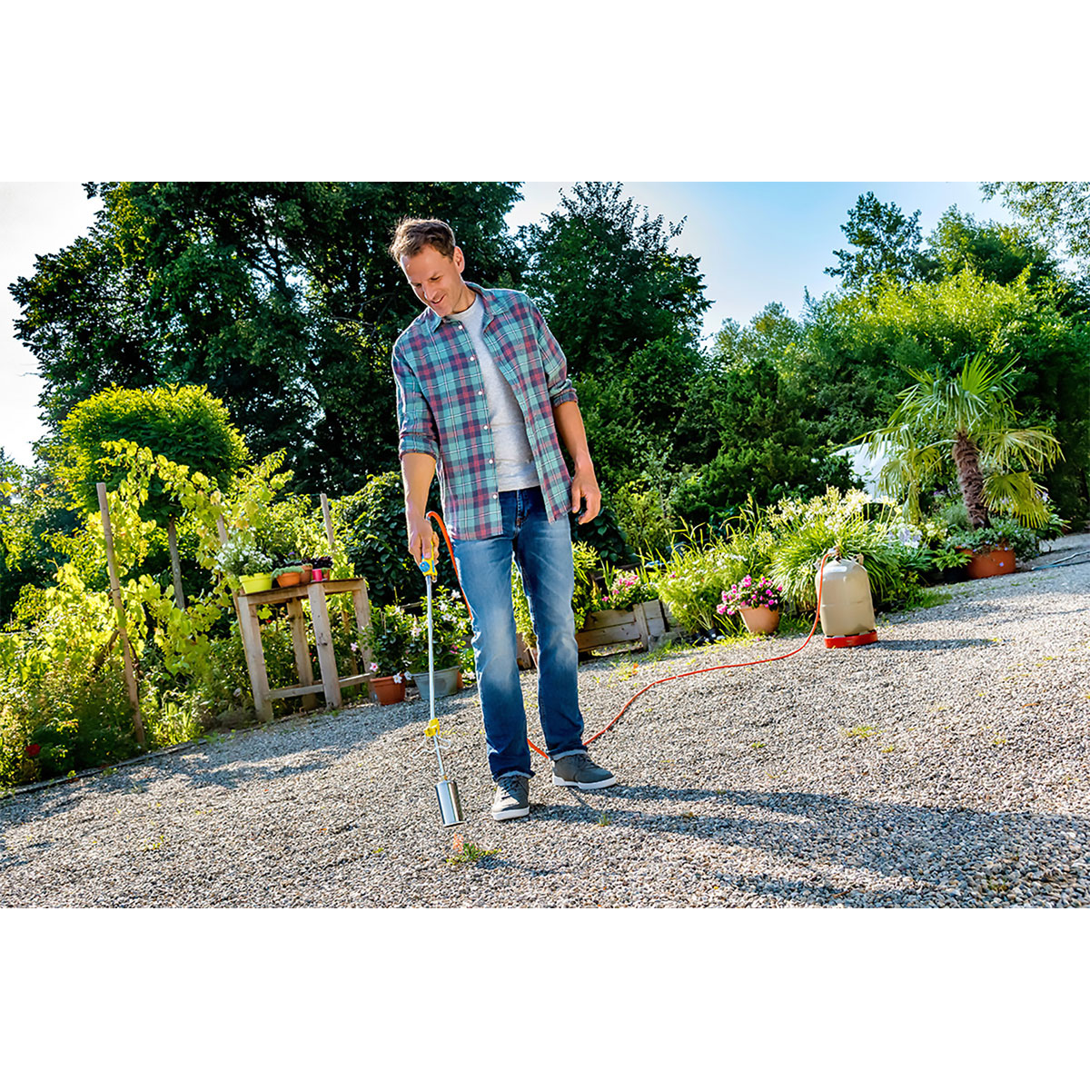 Gloria Unkrautbrenner Thermoflamm bio Professional PLUS SET zum Anschluss an Druckgasflasche für große Flächen inkl Durckminderer Bild 2