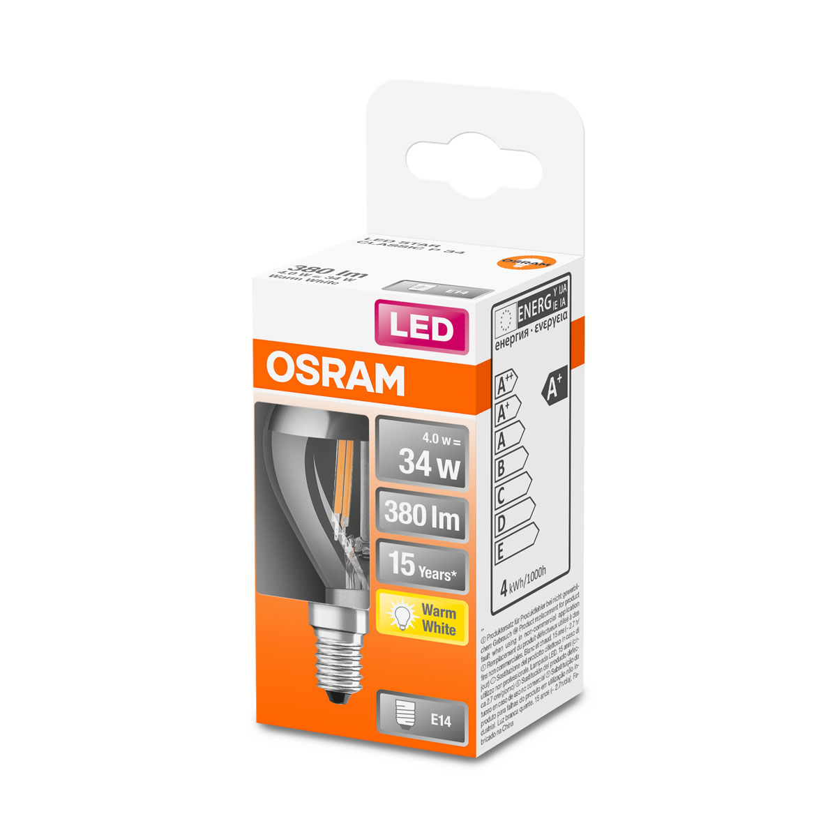 Osram LED-Leuchtmittel silber warmweiß E14 34W Bild 2