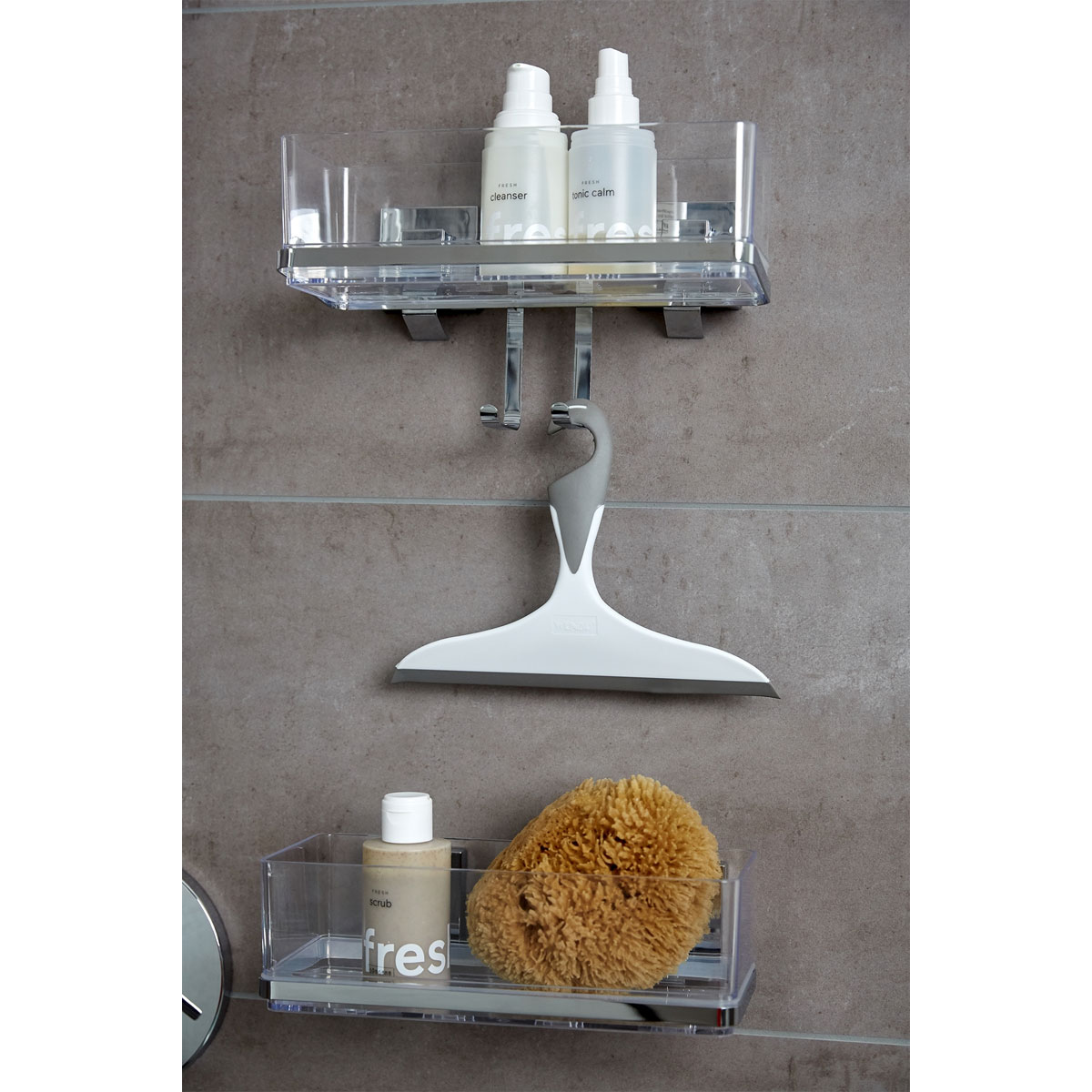 WENKO Vacuum-Loc Quadro Wandrek met haken, bevestiging zonder boren WENKO Vacuum-Loc Quadro Wandrek met haken, bevestiging zonder boren