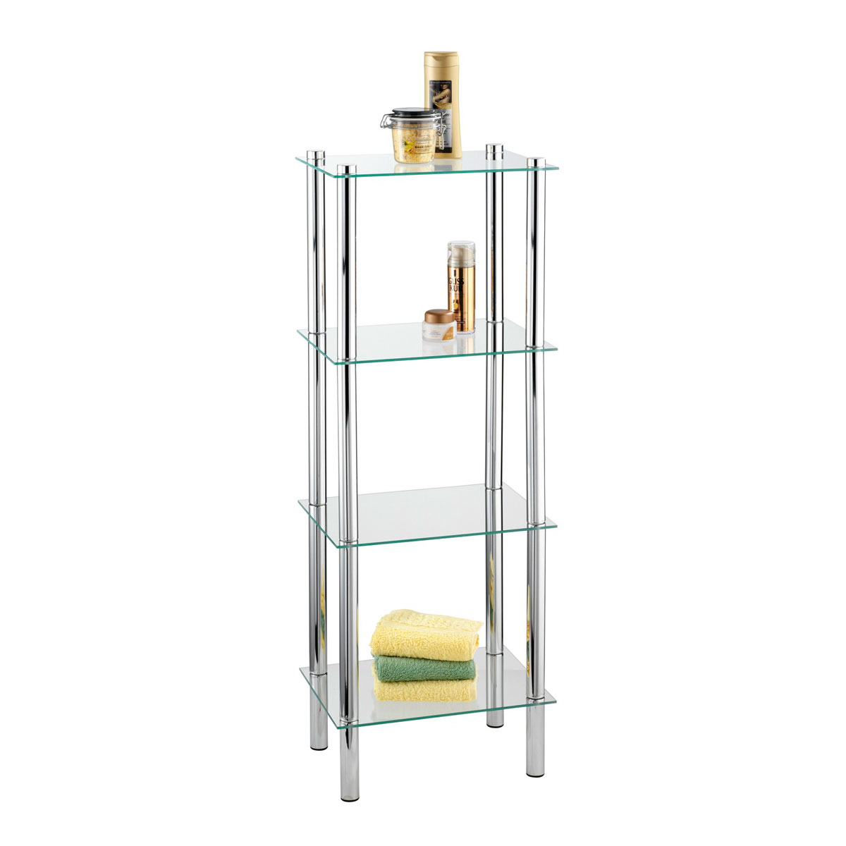 Wenko  Regal Yago viereckig mit 4 Glasablagen