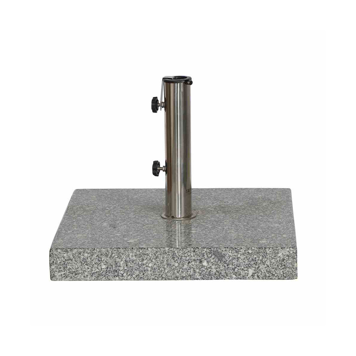 Siena Garden Granit-Schirmständer 45 kg, 50x50x9 cm, hellgrau, für Schirmstock-Ø 25-48 mm, inkl. Rollen Bild 2