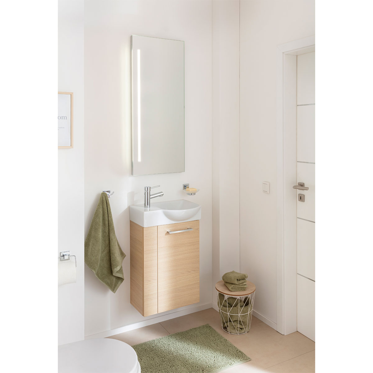 Fackelmann  Gäste-WC Waschtischunterschrank rechts SBC 440 x 600 x 243 mm Sandeiche Bild 8