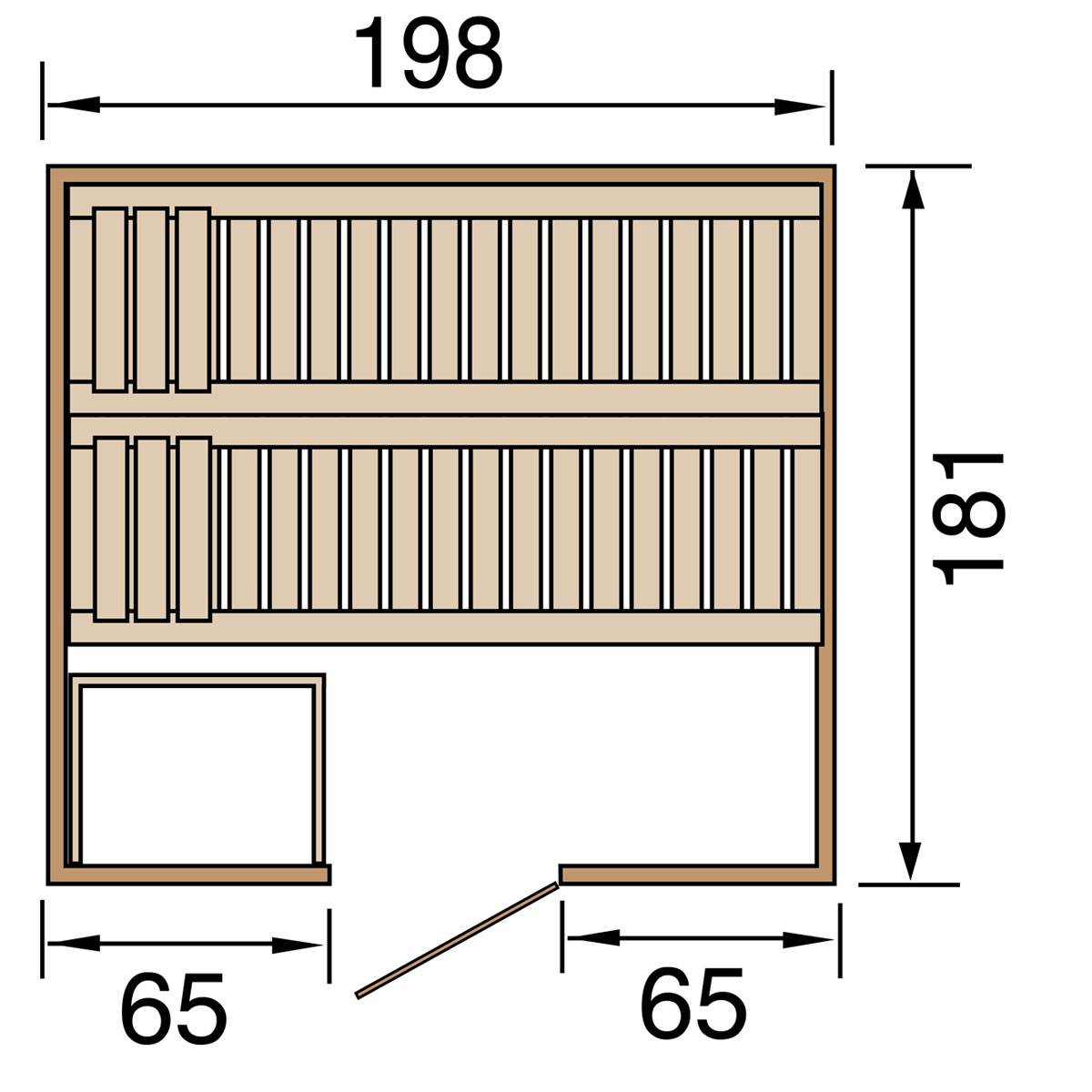 Weka Massivholzsauna „Bergen 1.8“, GTF Bild 3