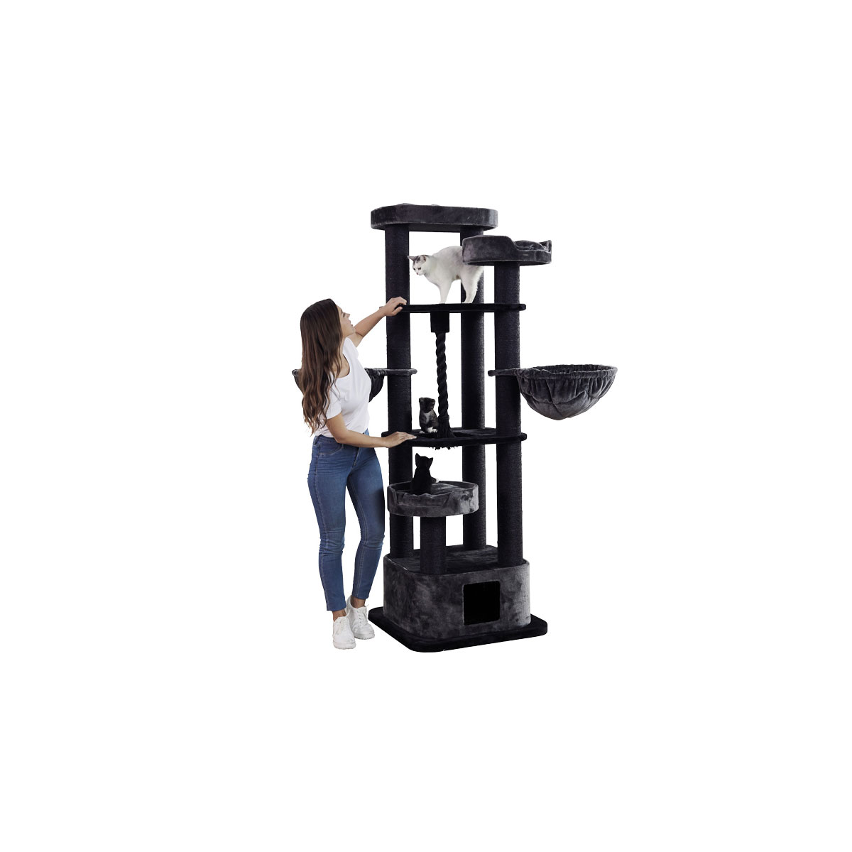 Nobby Kratzbaum Musan 70 x 70 x 203 cm schwarz/grau Bild 1