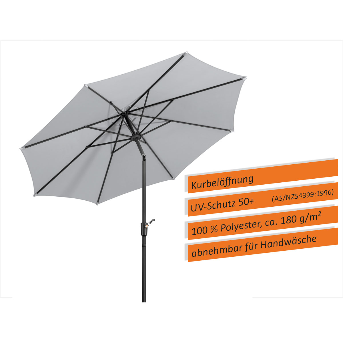 Schneider Schirme Marktschirm Harlem silbergrau 270 cm Bild 6