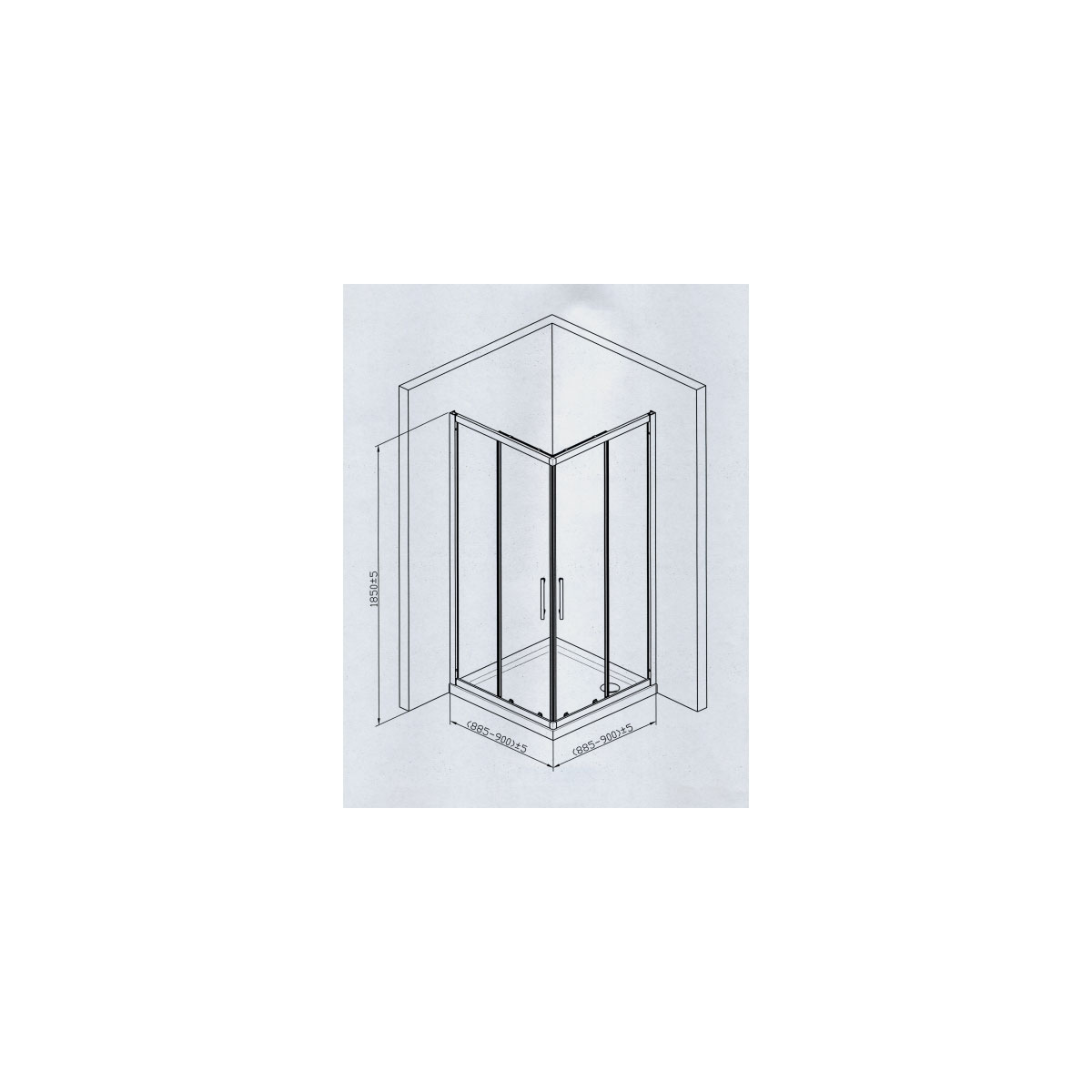 Valblue Eckdusche Quadra für Duschwanne Bild 5