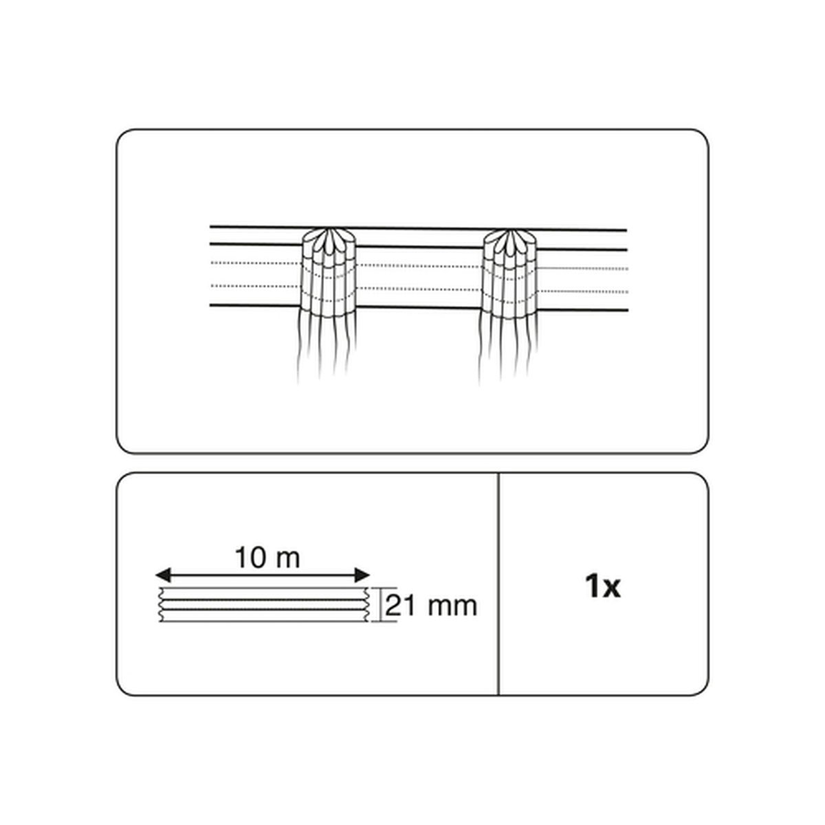 Gardinia Faltenband 10 m 5er Falte weiß Bild 2