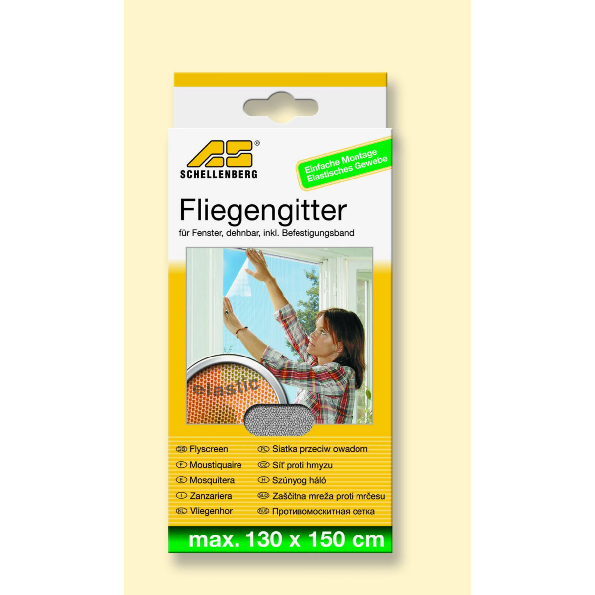 Schellenberg Fliegengitter elastic 130 x 150 cm weiß