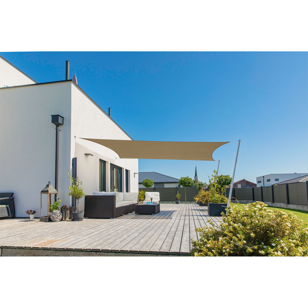 Rechteck-Segel Cannes 4 x 5 m taupe Bild 1