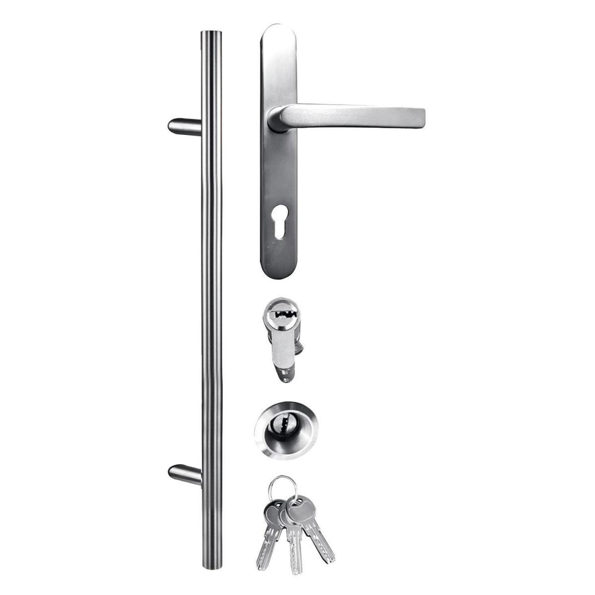 Aluminium-Sicherheitshaustür Rom Superior 60 mm anthrazit 100 x 200 cm Anschlag links inkl Griffset Bild 3