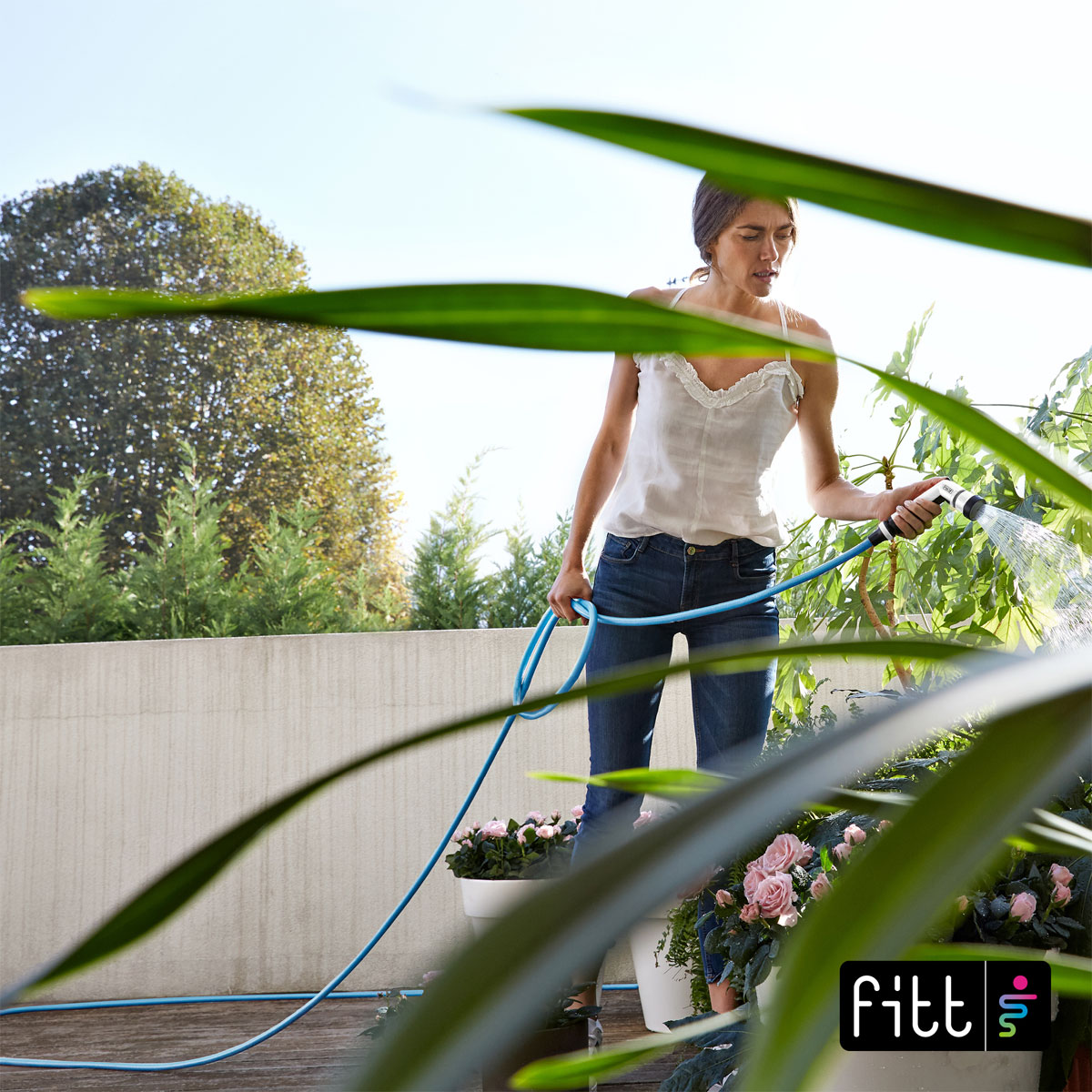 Gartenschlauch ausziehbar kompakt leicht und sofort einsatzbereit 15 m mit Multifunktions-Pistole Bild 4