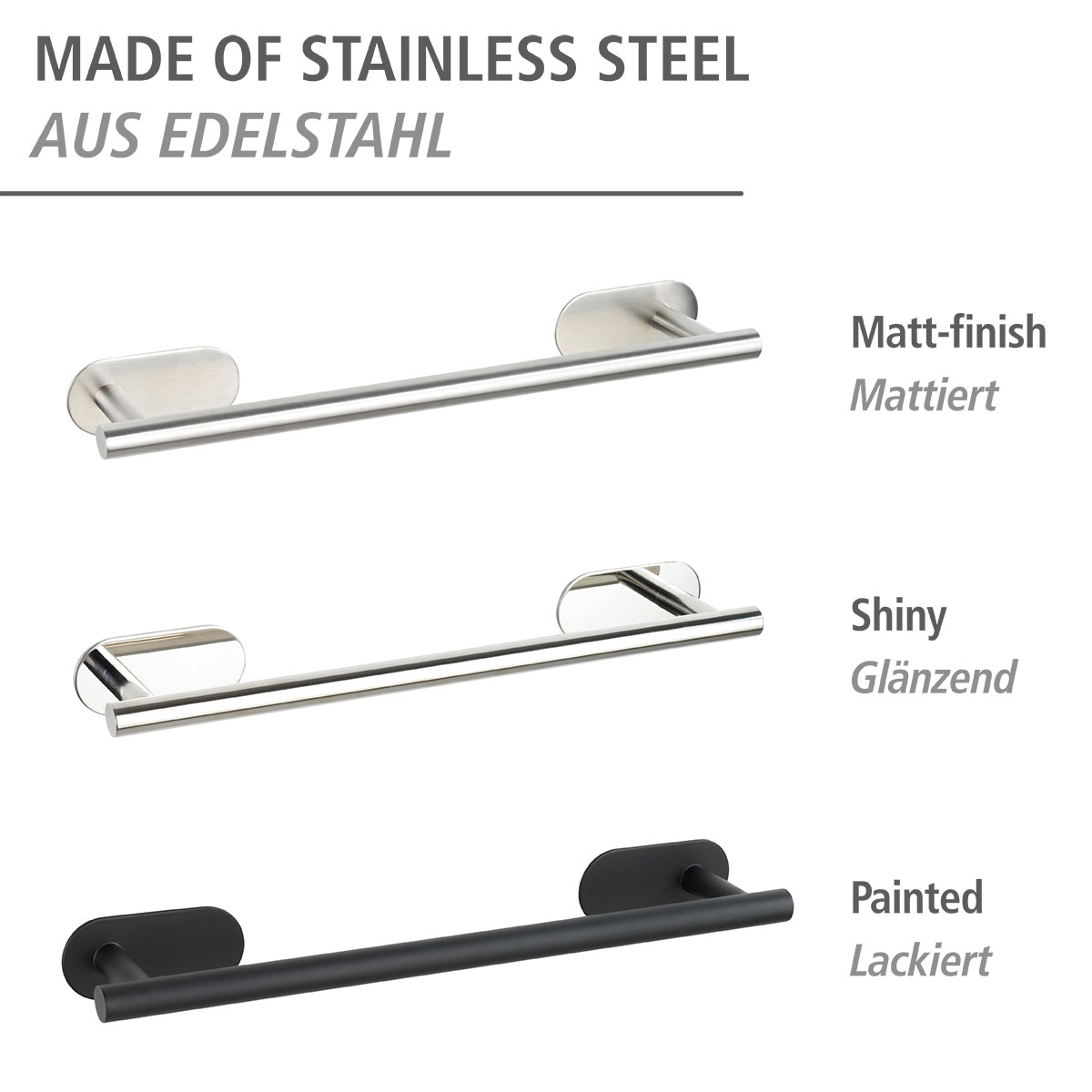 Wenko  Turbo-Loc Edelstahl Badetuchstange Orea Black Matt Handtuchhalter Befestigen ohne bohren Bild 5