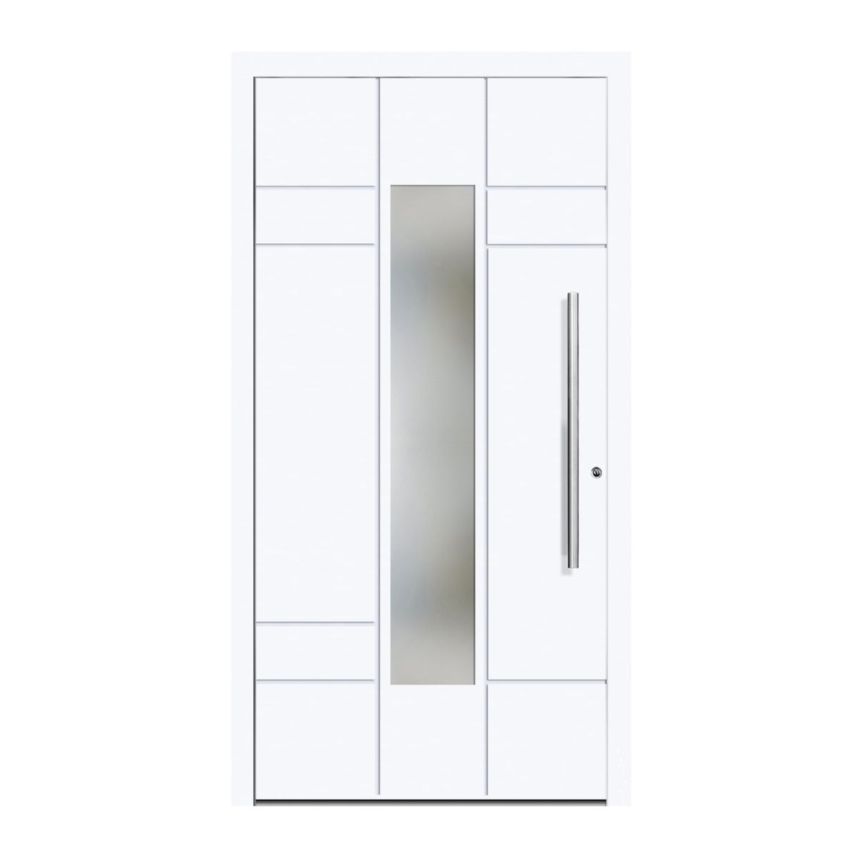 Schüco Aluminium Haustür 603 Como Excellent 1100 x 2100 mm RAL9016 DR