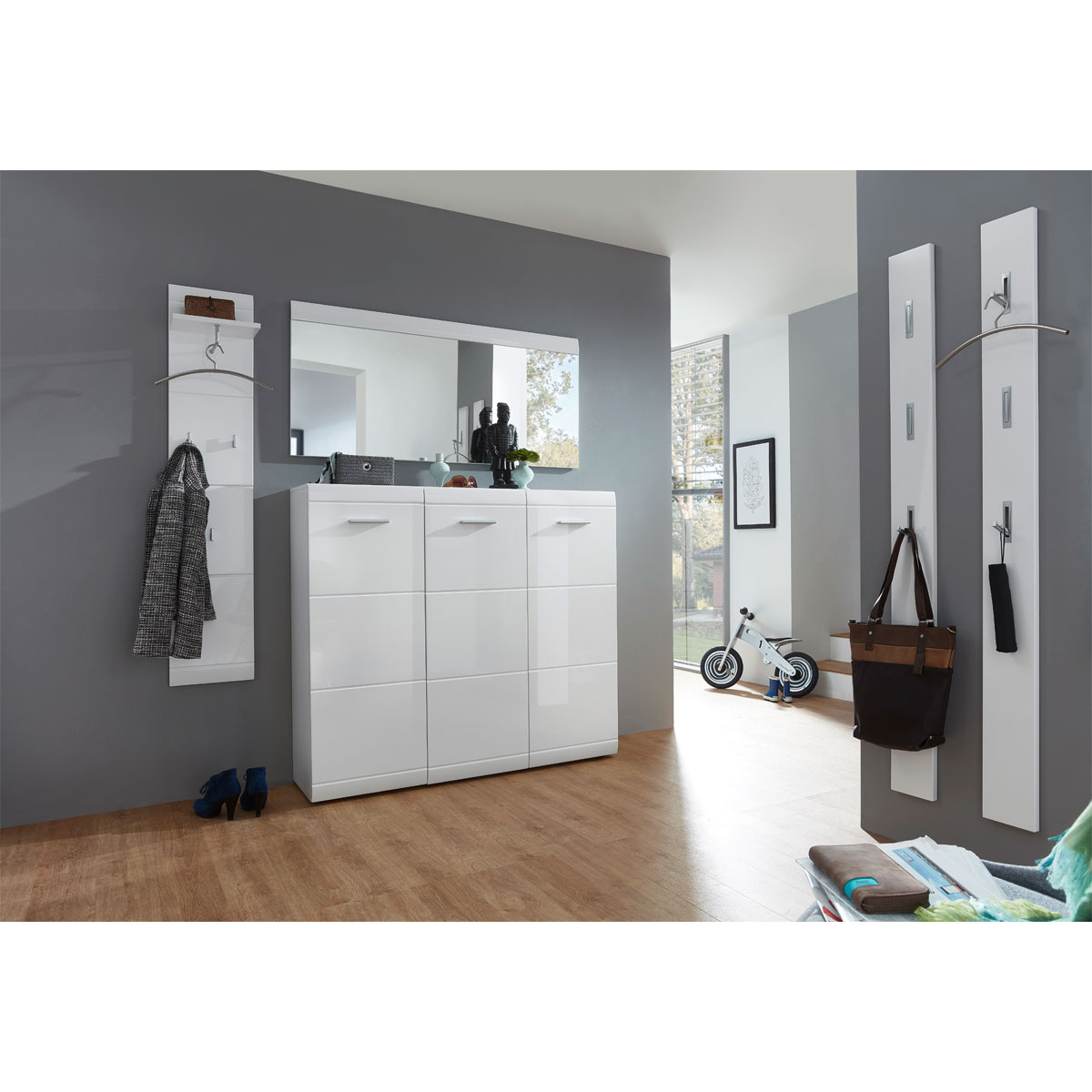 Spiegel Adison mit Applikation in Hochglanz 134 x 63 x 3 cm weiß Bild 4