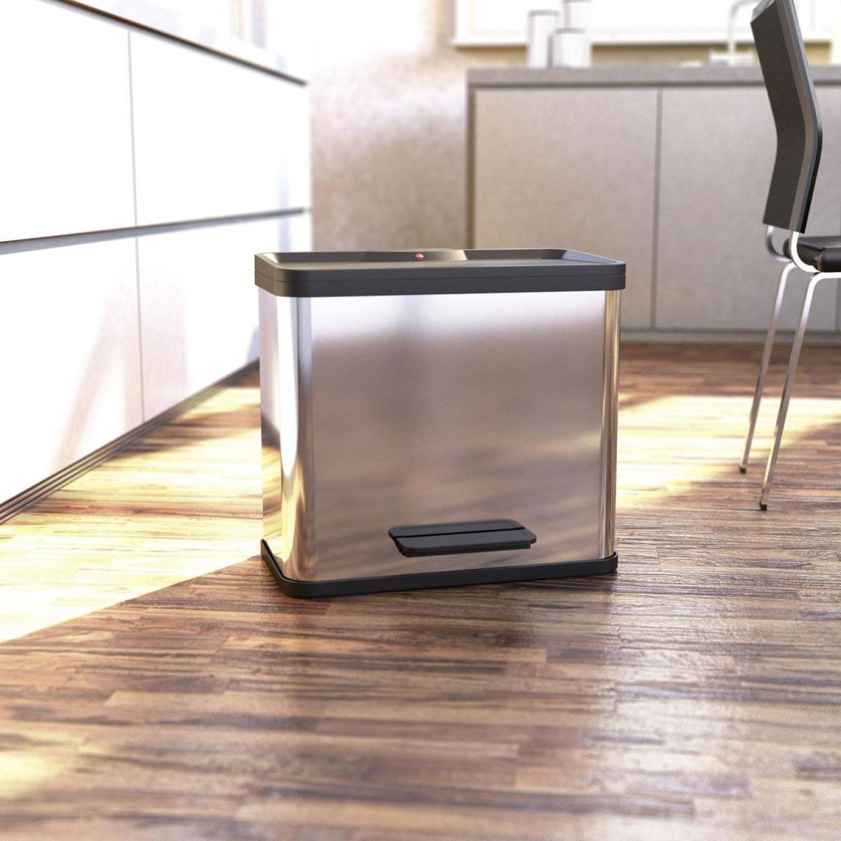 Hailo Trenn-Mülleimer Oeko Trio Plus L 3 x 9 L silber Bild 8