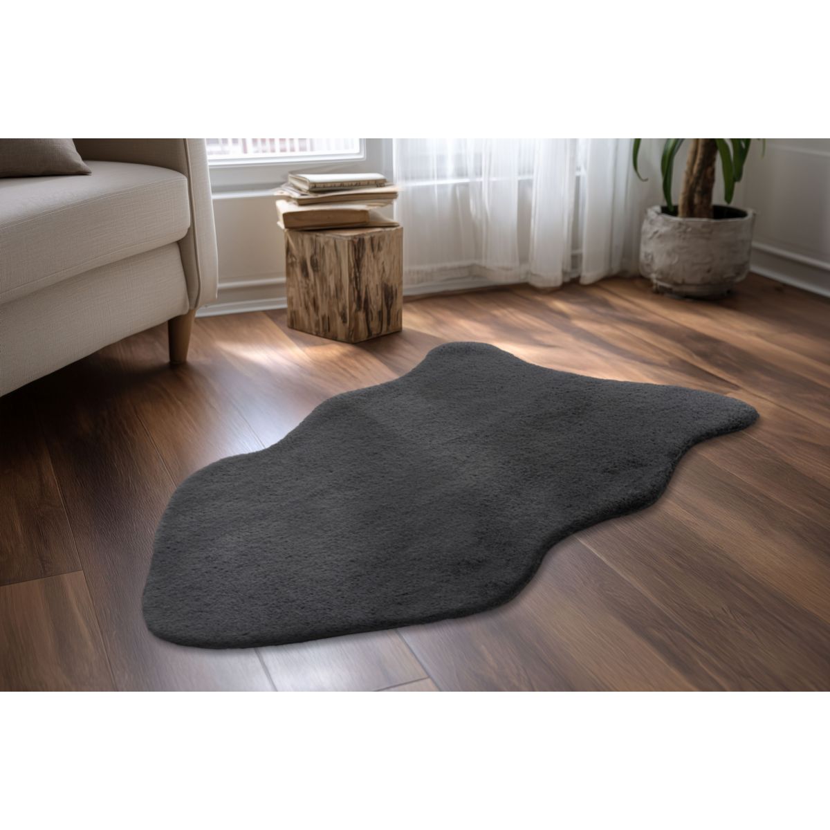 Cosy Sheepskin 525  Graphit 60cm x 90cm Bild 3