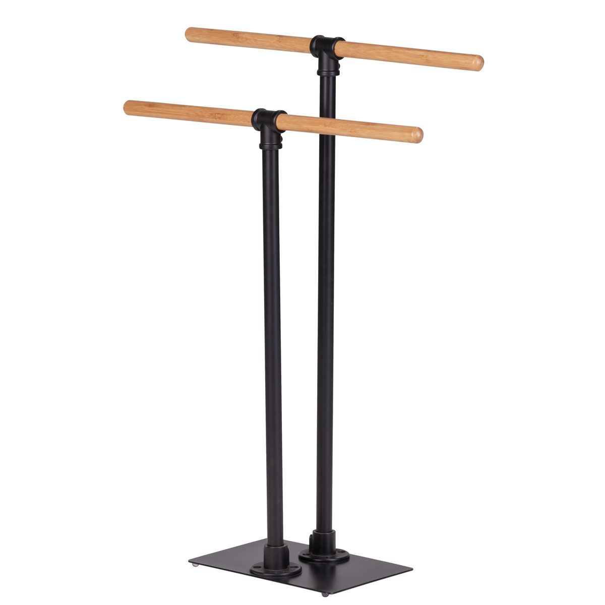 Wenko  Handtuchständer Forli Handtuchhalter aus Stahl und Bambus Bild 1