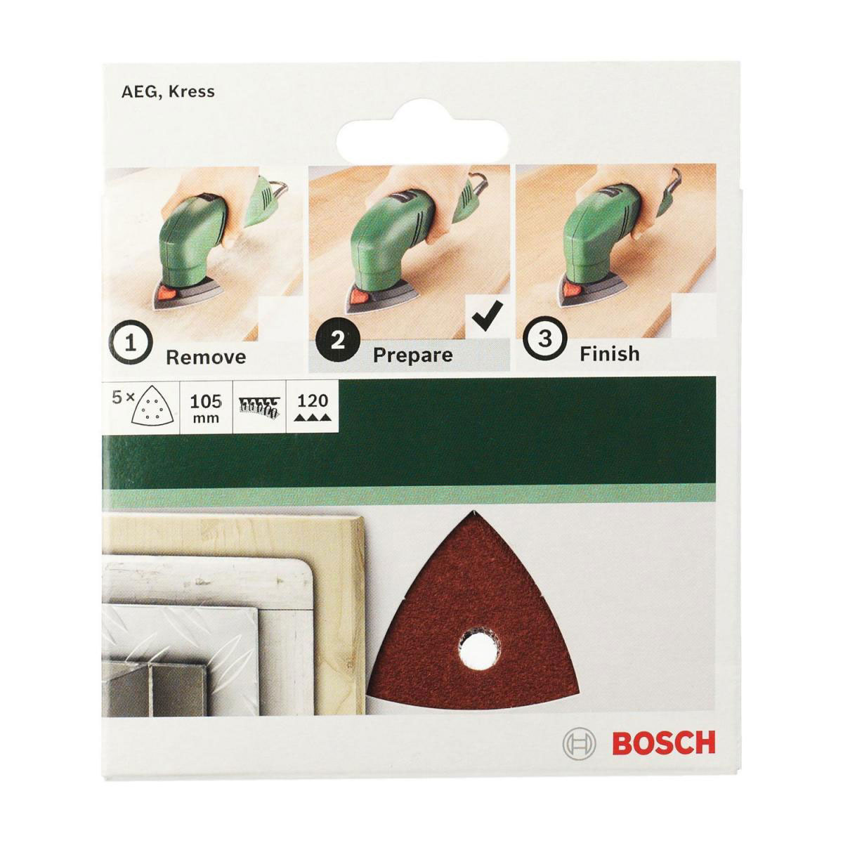 Bosch  DIY Schleifblatt 105 mm G240 RedWood Top 6 Löcher Klett 5- teilig  Bild 4