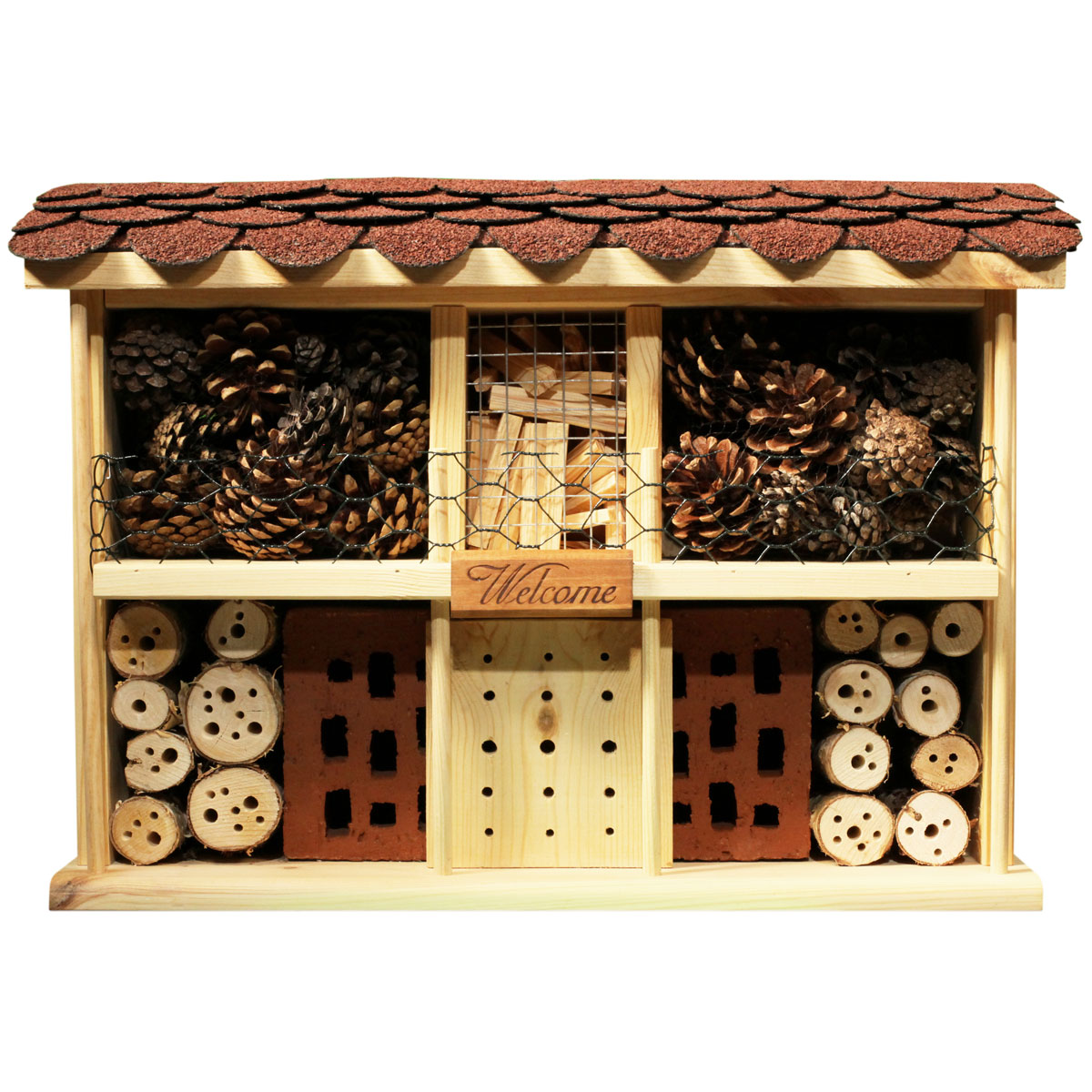 dobar Insektenhotel Landhaus Komfort 47 x 12,5 x 34 cm natur