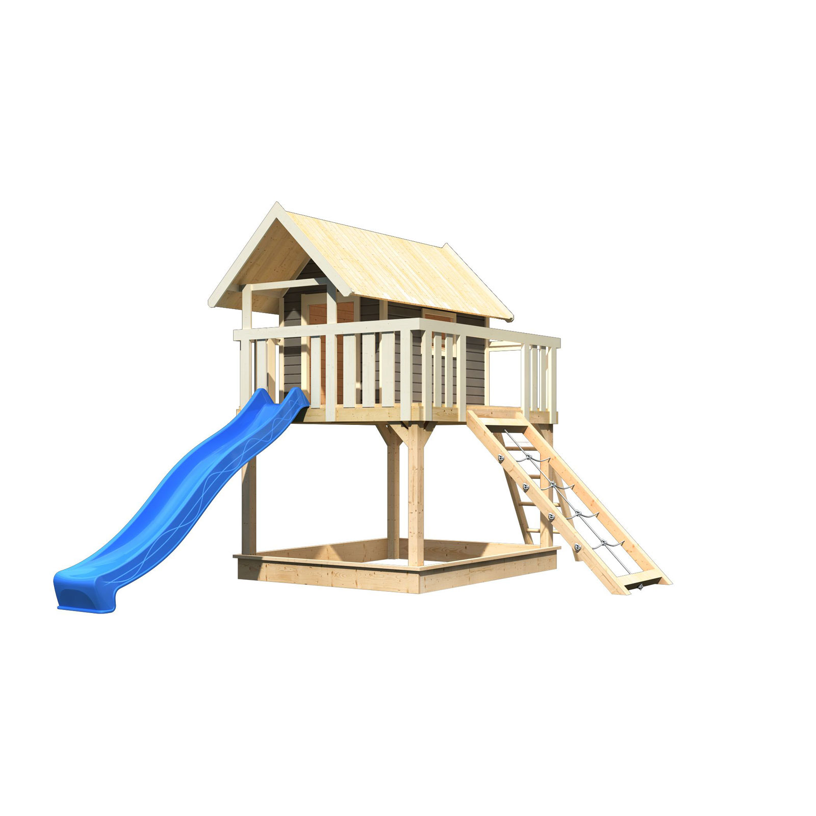 Karibu Fidel inklusive  Rampe terragrau Rutsche blau Bild 3