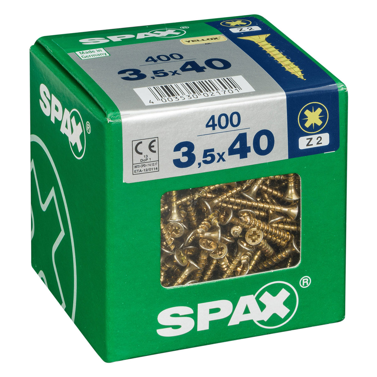 Spax Universalschrauben Yellox Senkkopf 3,5 x 40 XL 400 Stück Bild 2